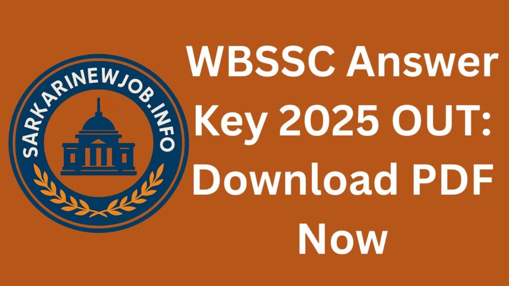 WBSSC Answer Key 2025 OUT